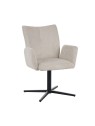 Modern 360° Swivel Armchair in Linen-Look Fabric with Spider Base