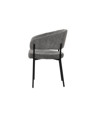 Minimalist Chair with Premium Linen-Look Fabric and Black Metal Frame