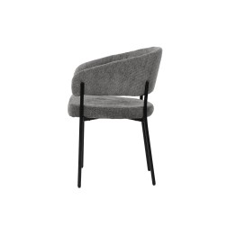 Minimalist Chair with Premium Linen-Look Fabric and Black Metal Frame