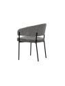 Minimalist Chair with Premium Linen-Look Fabric and Black Metal Frame