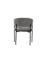 Minimalist Chair with Premium Linen-Look Fabric and Black Metal Frame