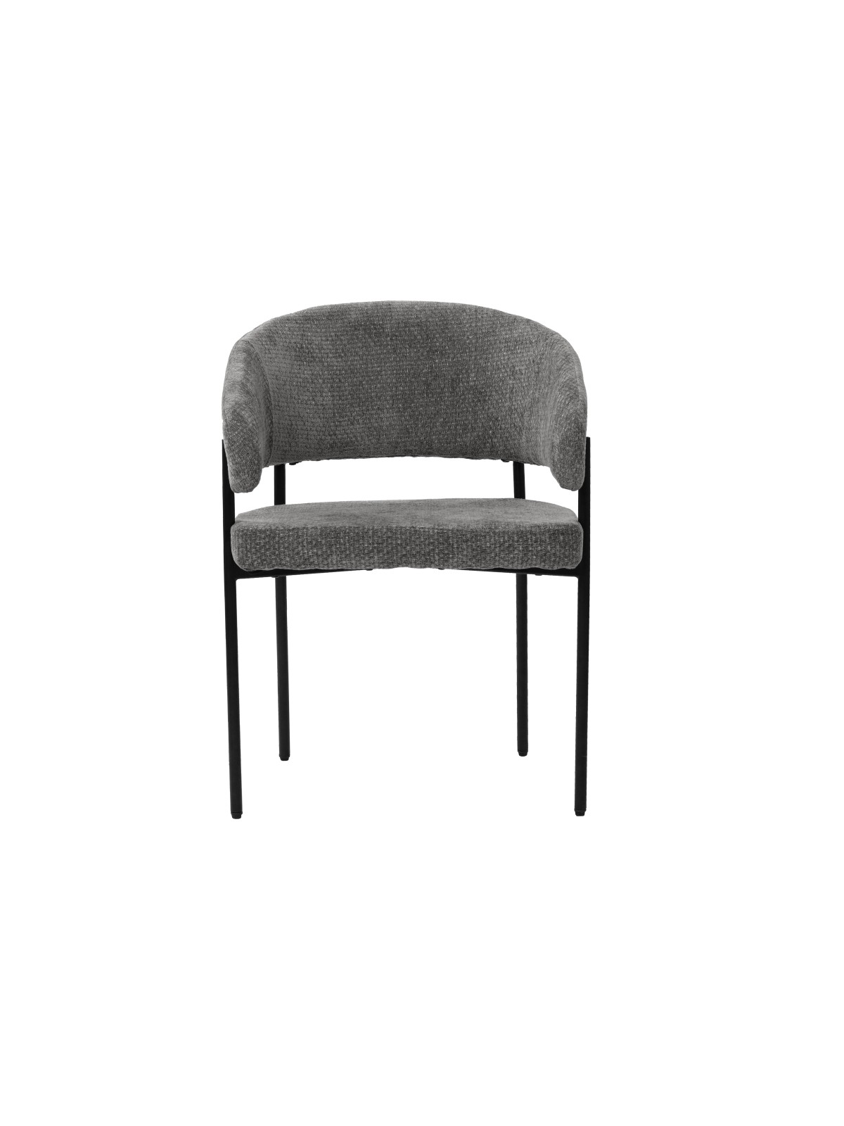 Minimalist Chair with Premium Linen-Look Fabric and Black Metal Frame
