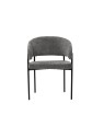 Minimalist Chair with Premium Linen-Look Fabric and Black Metal Frame