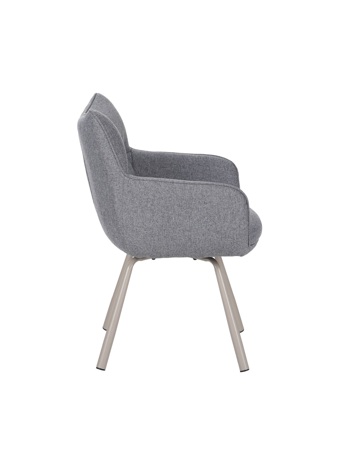 Modern Swivel Armchair – 360° Rotation, Textured Fabric Upholstery & Star-Shaped Metal Base