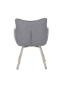 Modern Swivel Armchair – 360° Rotation, Textured Fabric Upholstery & Star-Shaped Metal Base