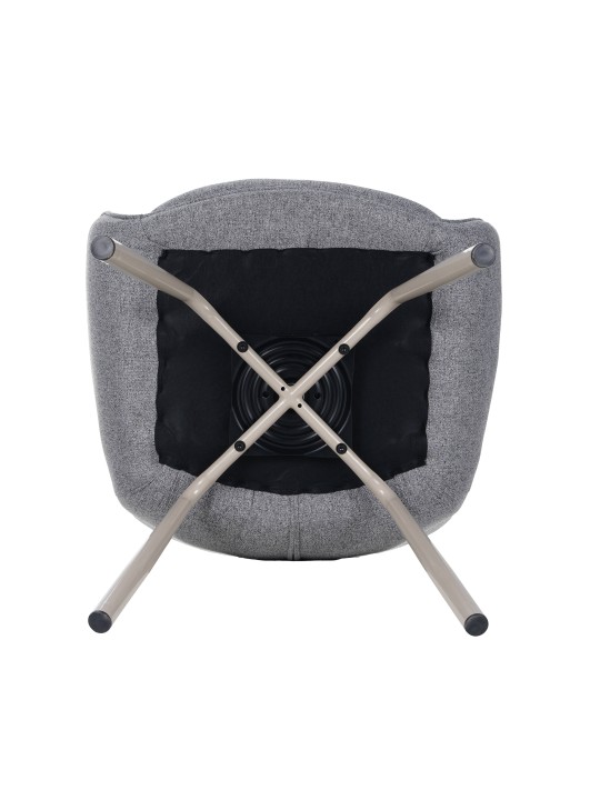 Modern Swivel Armchair – 360° Rotation, Textured Fabric Upholstery & Star-Shaped Metal Base
