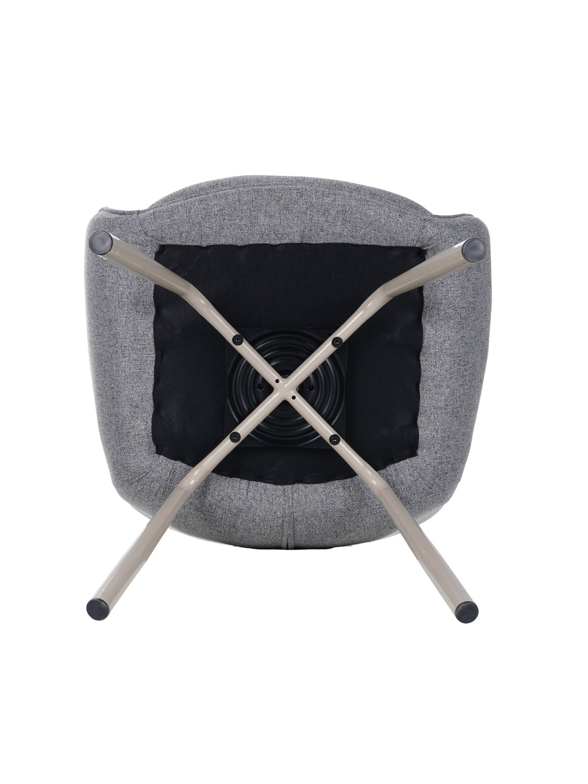 Modern Swivel Armchair – 360° Rotation, Textured Fabric Upholstery & Star-Shaped Metal Base