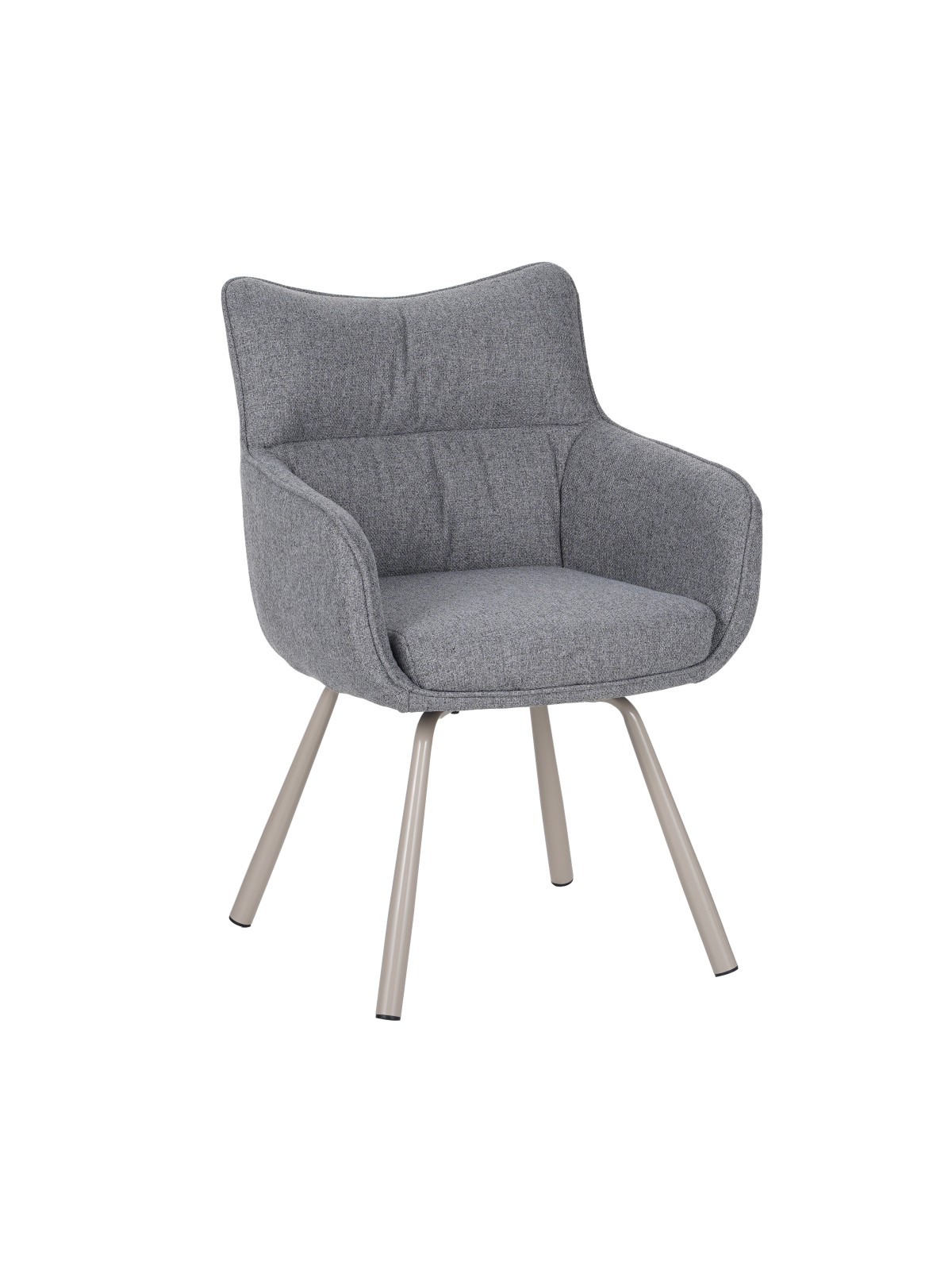 Modern Swivel Armchair – 360° Rotation, Textured Fabric Upholstery & Star-Shaped Metal Base