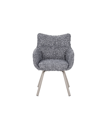 Modern Swivel Armchair – 360° Rotation, Textured Fabric Upholstery & Star-Shaped Metal Base