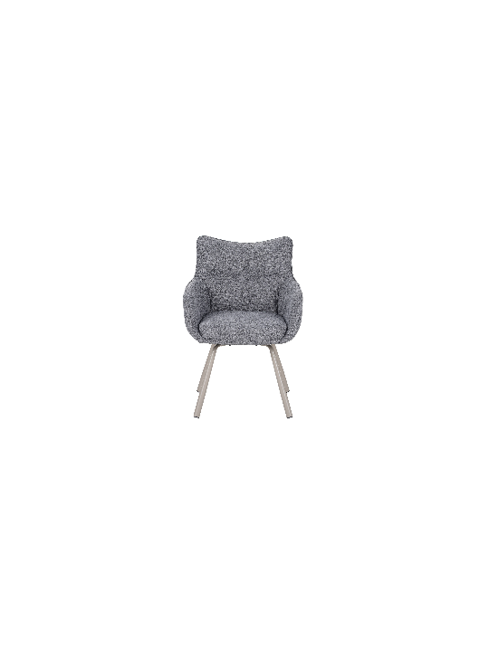 Modern Swivel Armchair – 360° Rotation, Textured Fabric Upholstery & Star-Shaped Metal Base