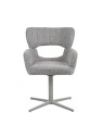 Modern 360° Swivel Office Chair with Textured Fabric Upholstery and Cut-Out Backrest