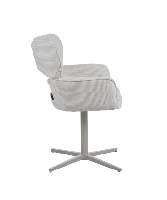 Modern 360° Swivel Office Chair with Textured Fabric Upholstery and Cut-Out Backrest