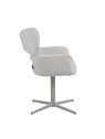 Modern 360° Swivel Office Chair with Textured Fabric Upholstery and Cut-Out Backrest