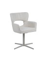 Modern 360° Swivel Office Chair with Textured Fabric Upholstery and Cut-Out Backrest
