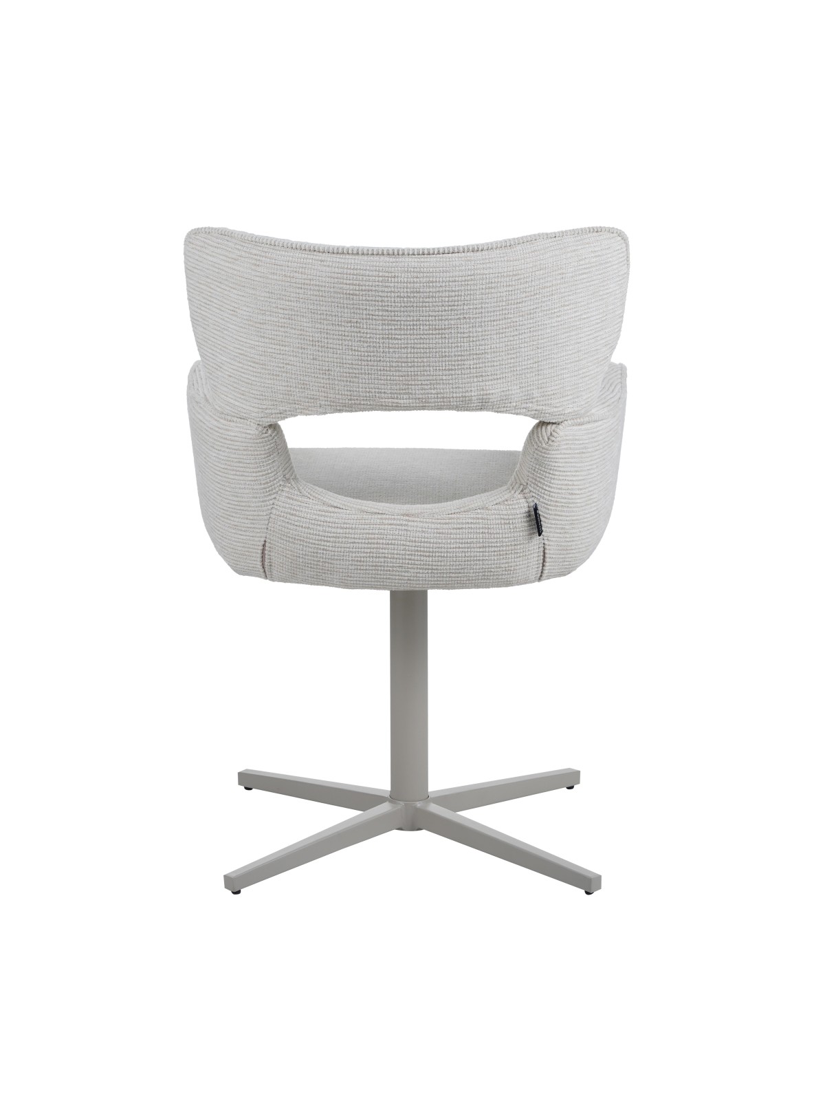 Modern 360° Swivel Office Chair with Textured Fabric Upholstery and Cut-Out Backrest