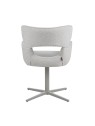 Modern 360° Swivel Office Chair with Textured Fabric Upholstery and Cut-Out Backrest