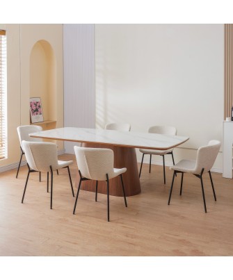 RIYA Chaise Contemporaine avec Revêtement en Tissu Bouclé Chaise d...
