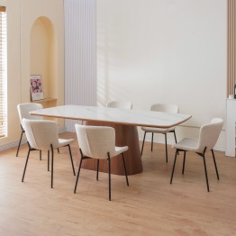 RIYA Chaise Contemporaine avec Revêtement en Tissu Bouclé Chaise d...
