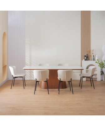 RIYA Chaise Contemporaine avec Revêtement en Tissu Bouclé Chaise d...