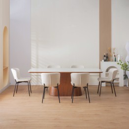 RIYA Chaise Contemporaine avec Revêtement en Tissu Bouclé Chaise d...
