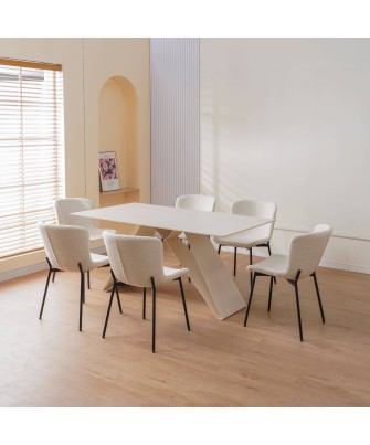 RIYA Chaise Contemporaine avec Revêtement en Tissu Bouclé Chaise d...