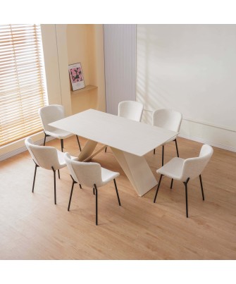 RIYA Chaise Contemporaine avec Revêtement en Tissu Bouclé Chaise d...