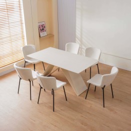 RIYA Chaise Contemporaine avec Revêtement en Tissu Bouclé Chaise d...