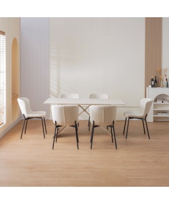 RIYA Chaise Contemporaine avec Revêtement en Tissu Bouclé Chaise d...