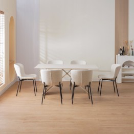 RIYA Chaise Contemporaine avec Revêtement en Tissu Bouclé Chaise d...