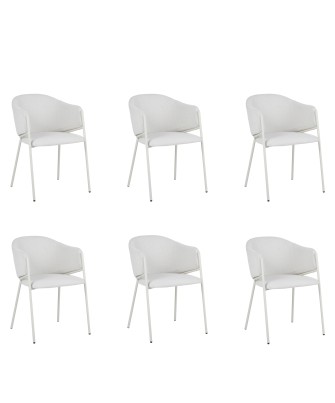 Lot of 6 CUICY Luxury Monochromatic Dining Chair with Modern Design