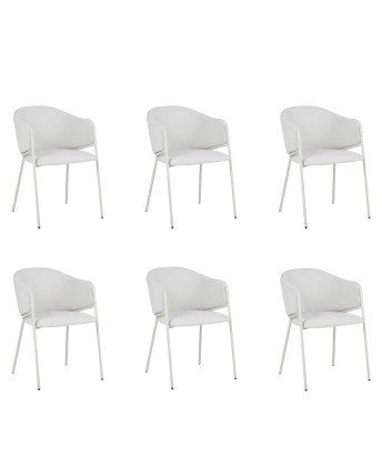 Lot of 6 CUICY Luxury Monochromatic Dining Chair with Modern Design