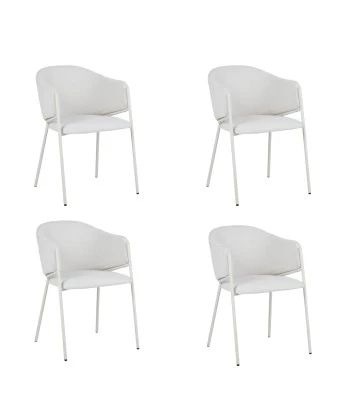 Lot de 4 CUICY Chaise de Salle à Manger Monochromatique Luxueuse au...