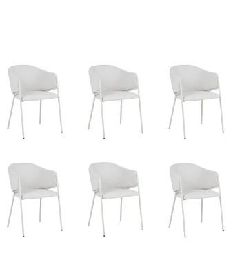 Lot of 6 CUICY Luxury Monochromatic Dining Chair with Modern Design