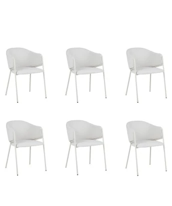 Lot de 6 CUICY Chaise de Salle à Manger Monochromatique Luxueuse au...