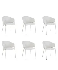 Lot of 6 CUICY Luxury Monochromatic Dining Chair with Modern Design